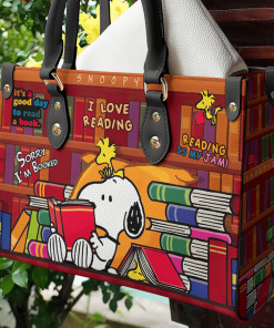 Snoopy love Leather Bag